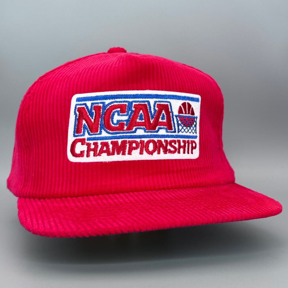 Vtg '90s NCAA Championship Red Corduroy Hat Final Four